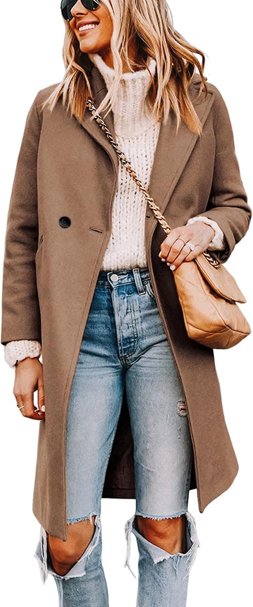 Double-Breasted Wool-Blend Coat