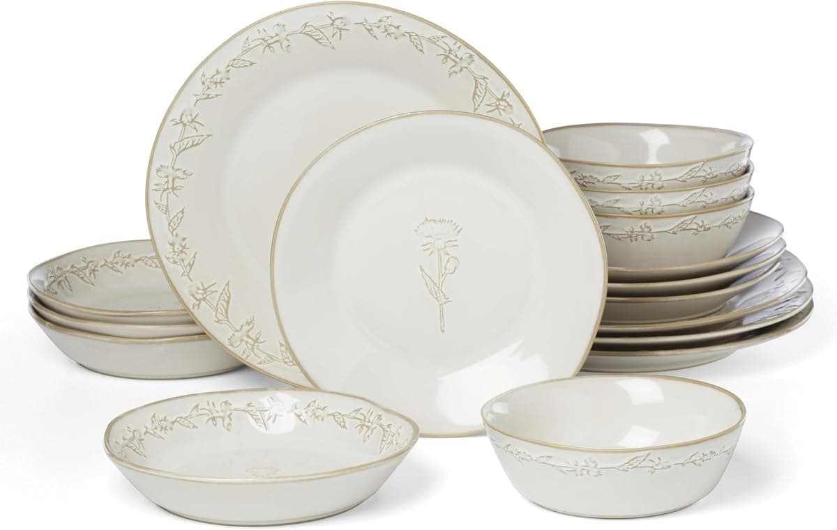 Homespun Stoneware Dinner Set, 16 pc