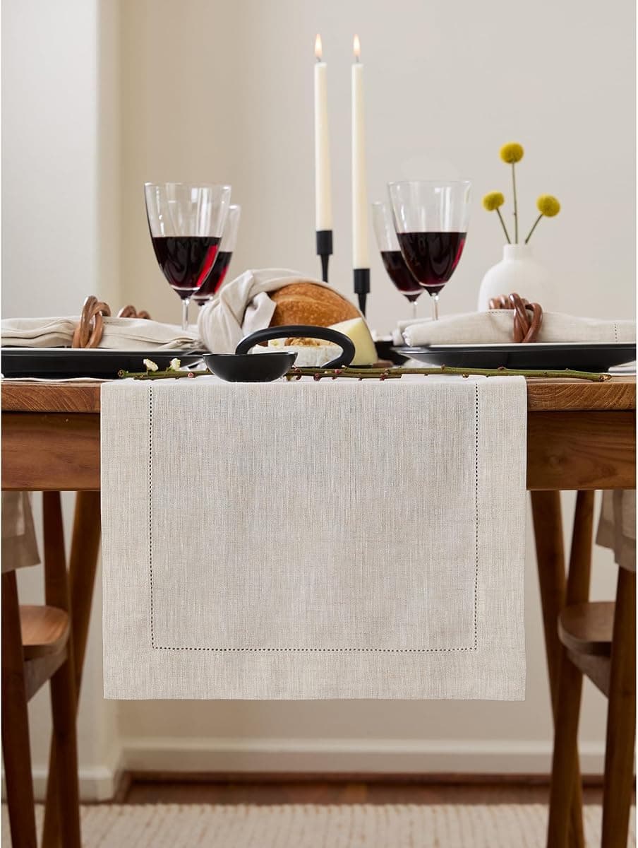 Pure Linen Table Runner, Natural