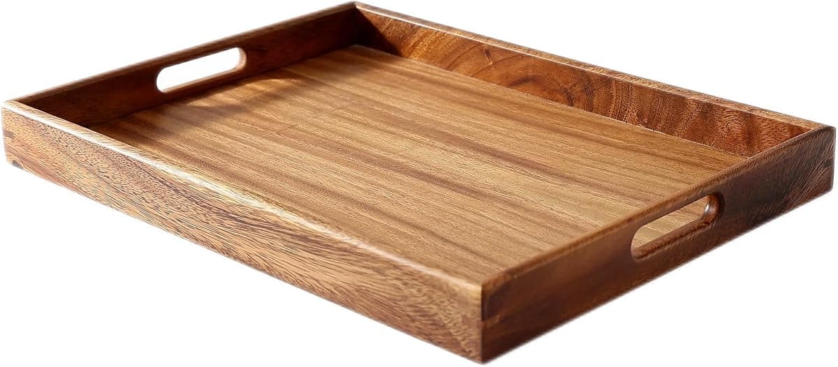 Walnut Serving Tray with Handles
