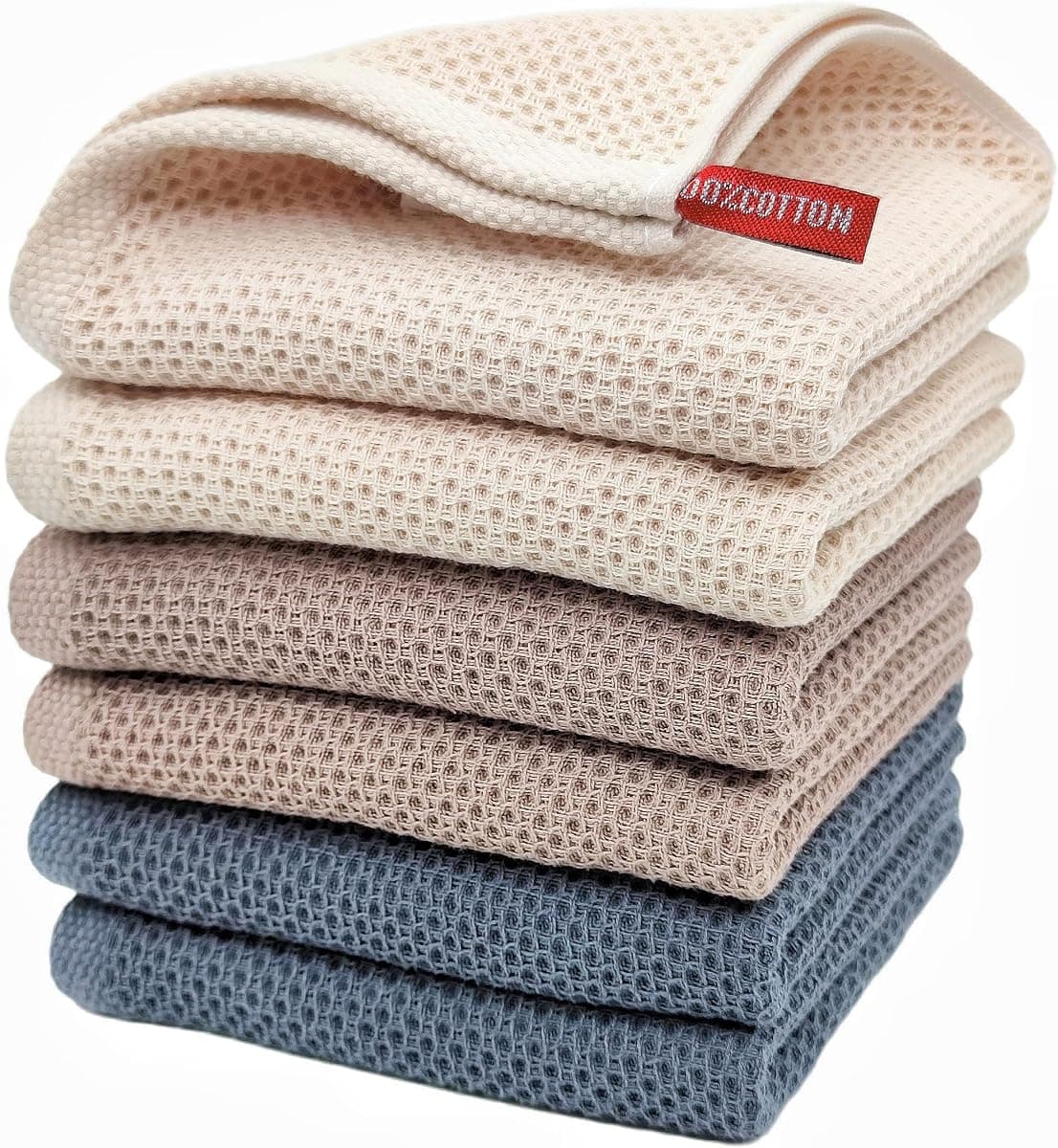 Waffle-Weave Kitchen Towels, 6 pc